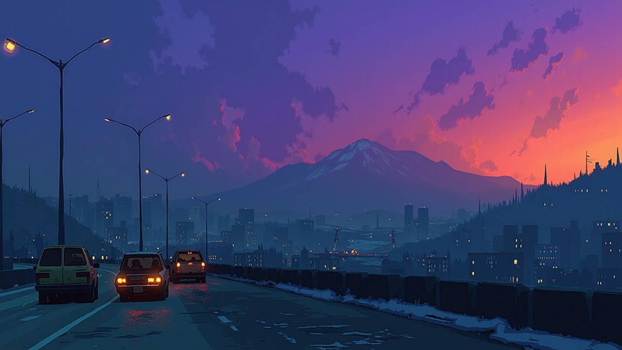 Tokyo Vibes Sunset Glow Evening Street