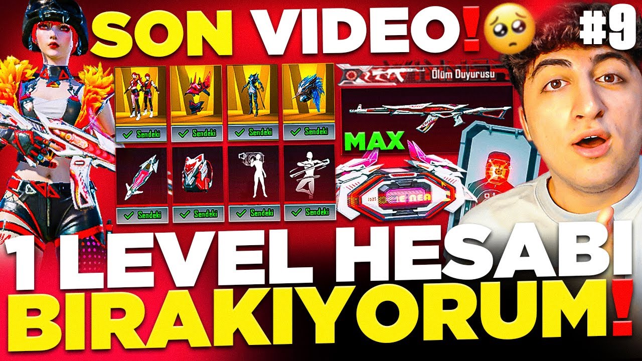 1 LEVEL HESABI BIRAKIYORUM❗ 😢 OYUNDA Kİ HER ŞEYİ ALIP FULLEDİM❗ ( SON VİDEO❗ ) - PUBG Mobile