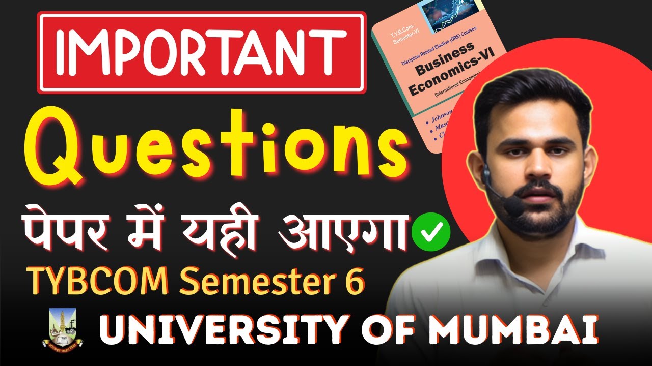 Business Economics Important Questions | TYBCom Semester 6 | Mumbai University 2025