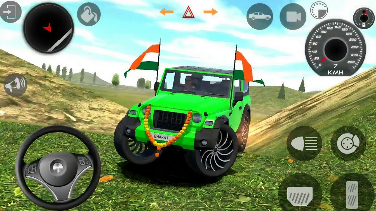 Modified Mahindra Thar Car Games: Indian Cars Game 😈 ( Gadi Wala Game ) Green Thar Android Gameplay