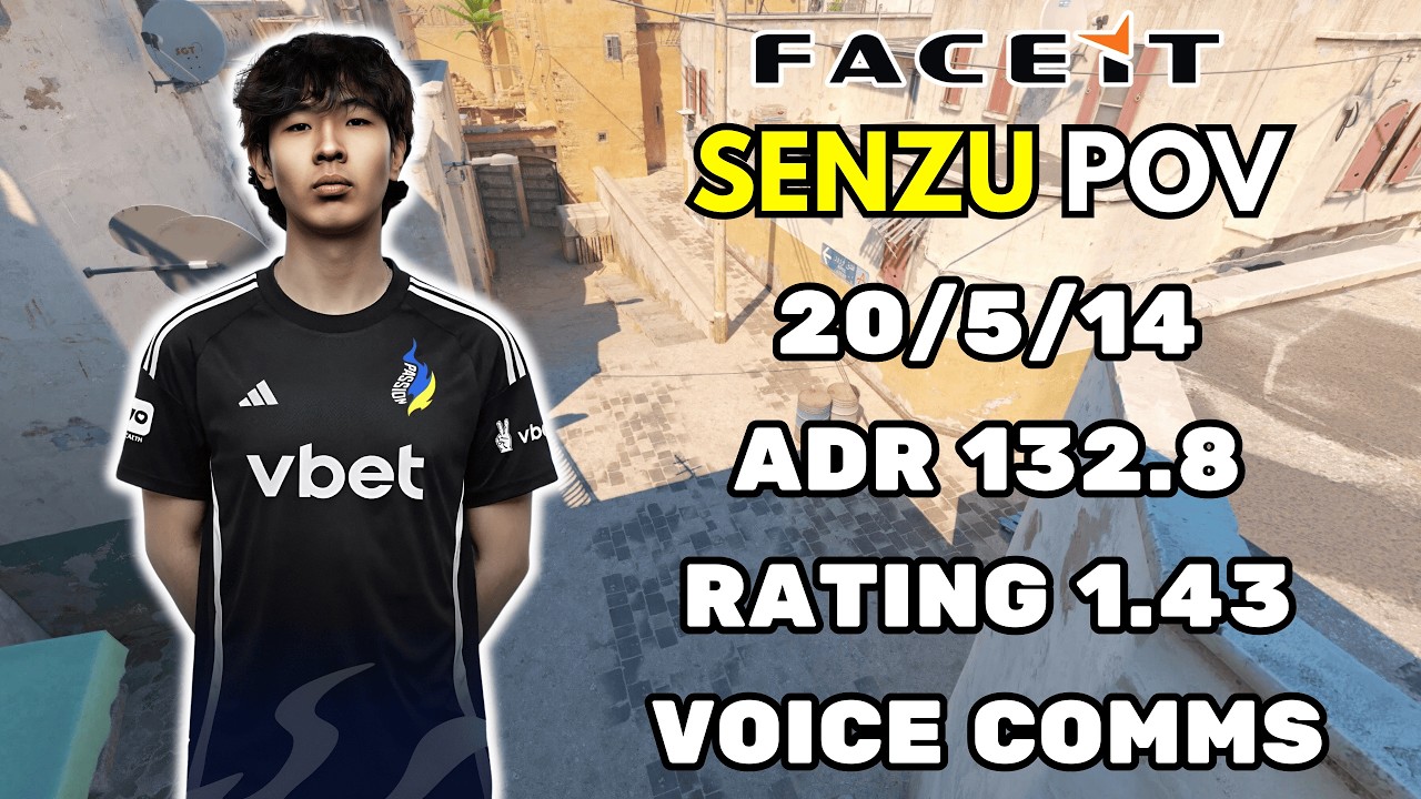 Senzu POV + Голосовая связь (20.05.14) ADR 132.8 Рейтинг 1.43 CS2 FACEIT EU - 18 февраля 2026 г.