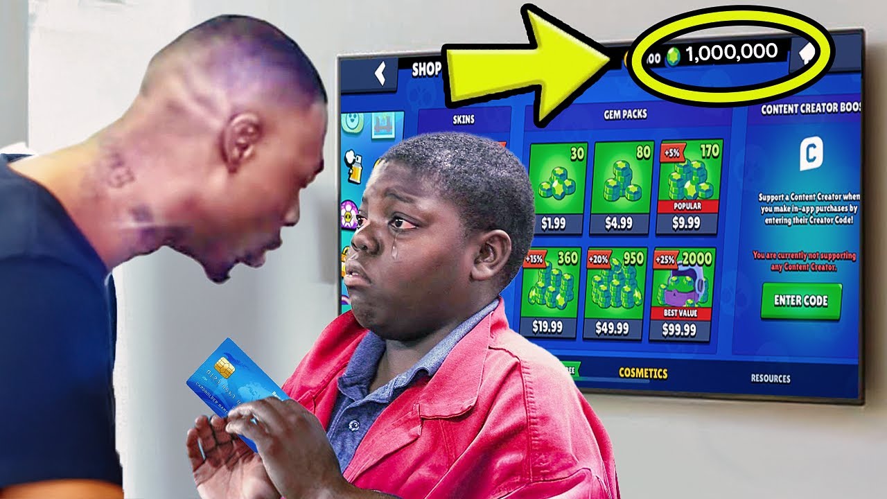 Kid STEALS DADS Credit Card To Buy GEMS! (Brawl Stars)