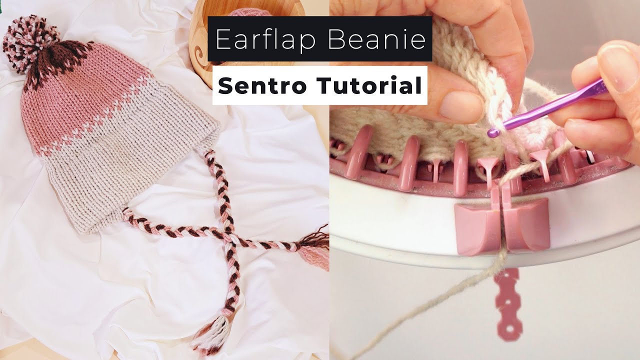 How to make an Earflap Beanie on a Sentro 48 Knitting Machine or Addi king