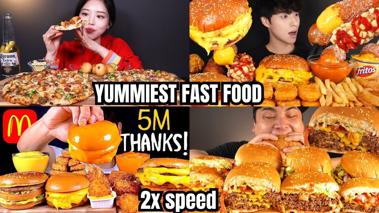YUMMIEST FAST FOOD MUKBANG ASMR EATING COMPILATION🤤🍔