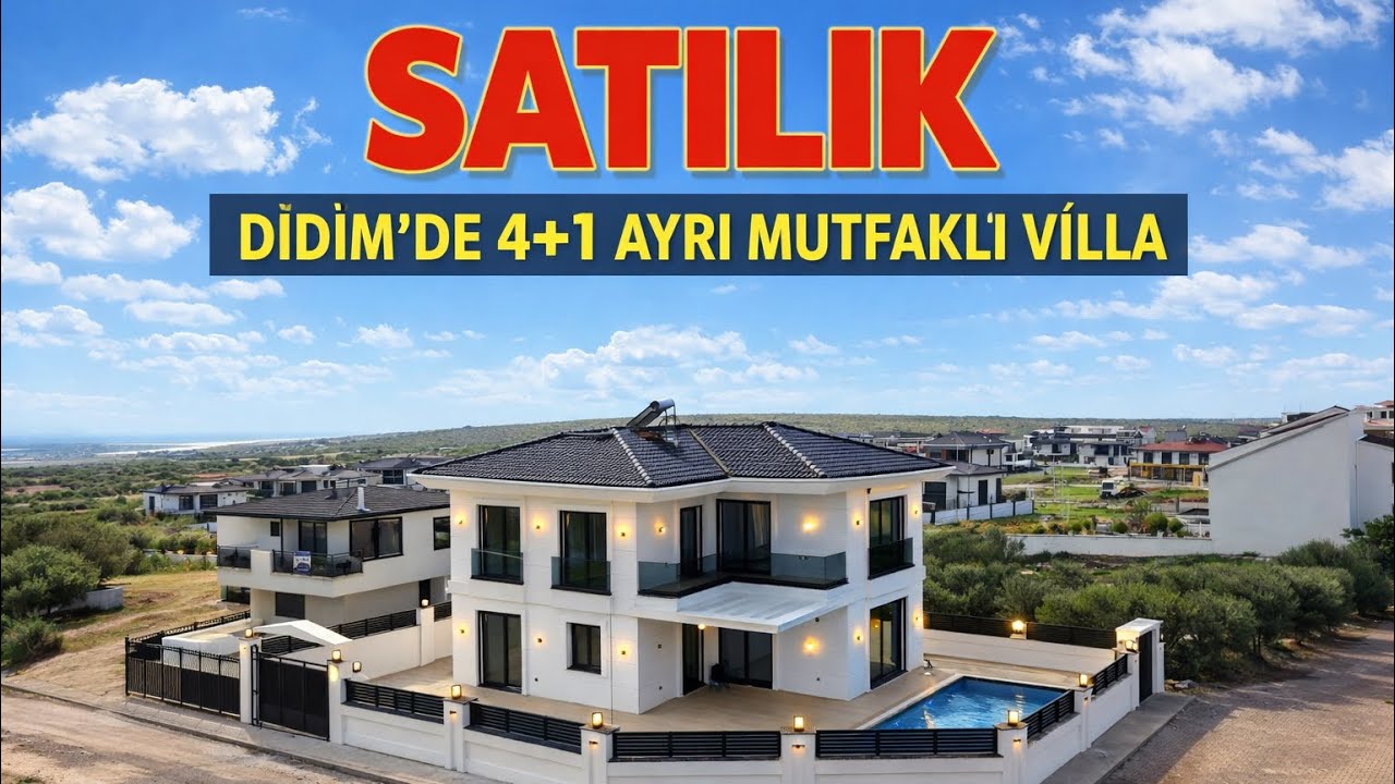 Didim’de satılık 4 + 1 havuzlu müstakil villa 