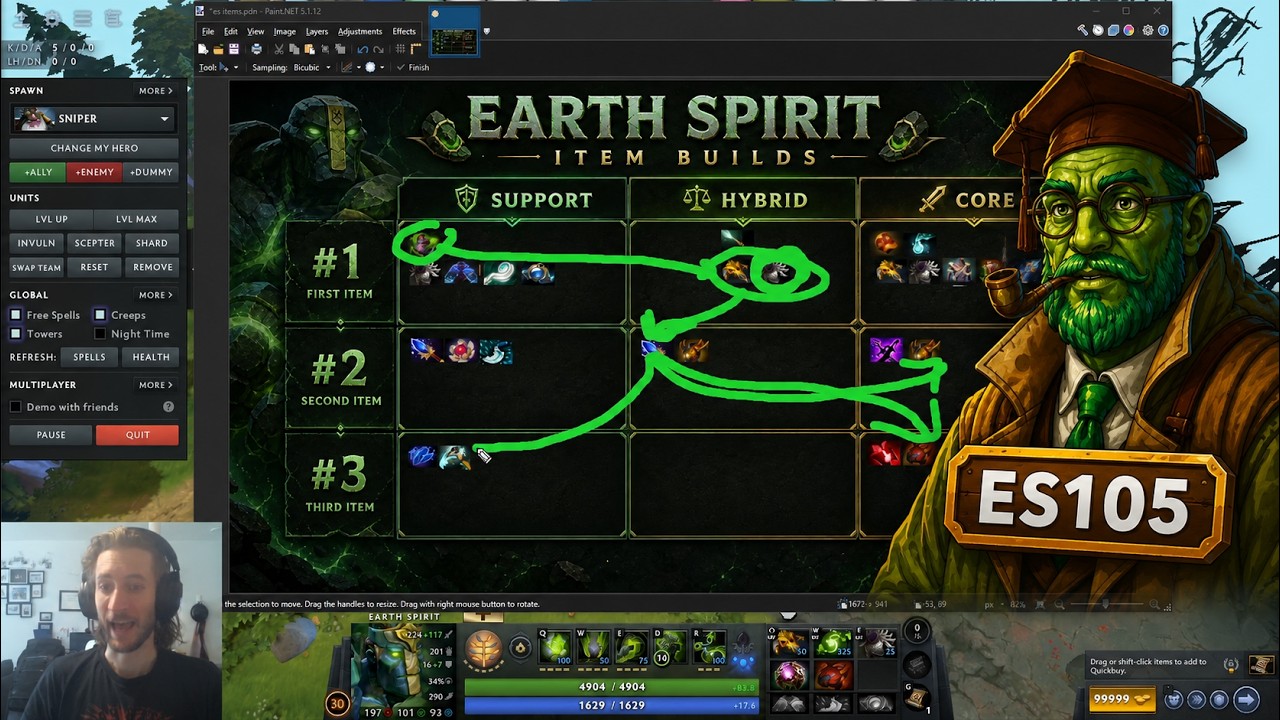 Как играть в Earth Spirit: The Items 105