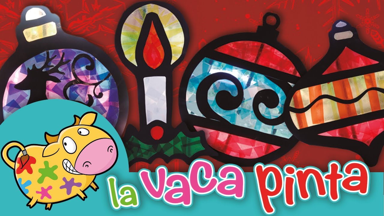 VITRALES NAVIDEÑOS CON PAPEL CELOFÁN