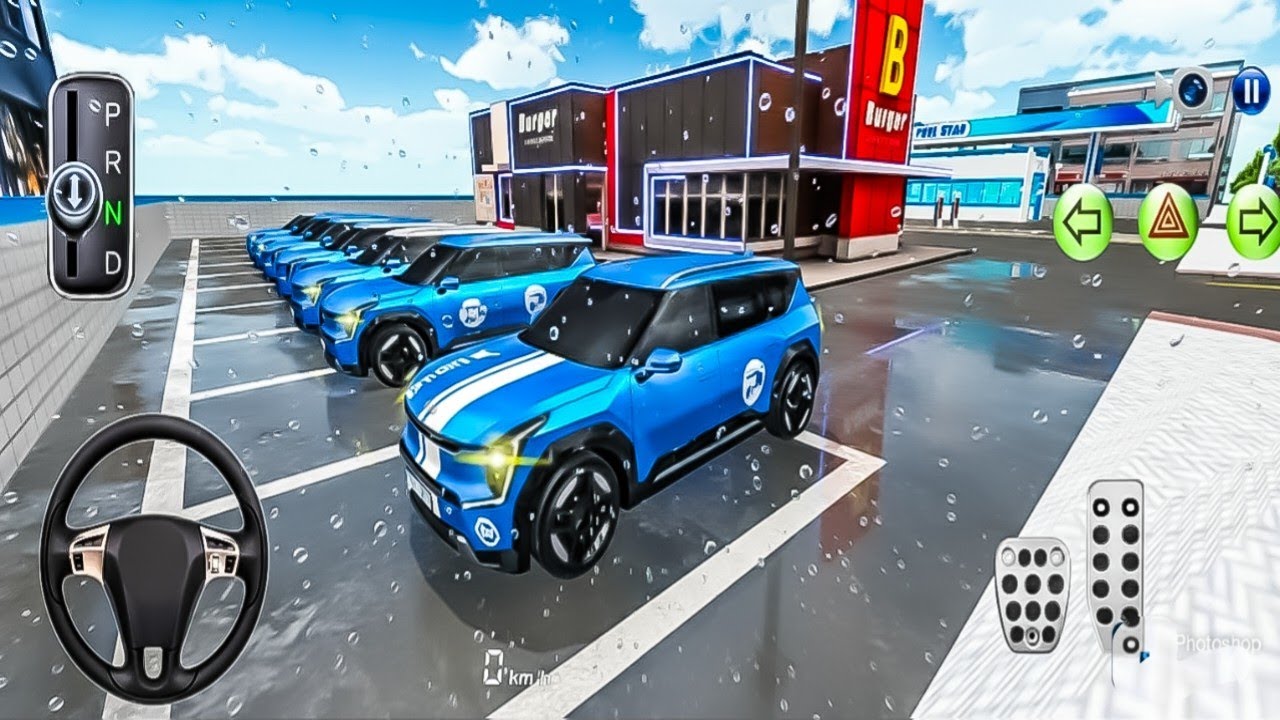 Unlimited Kia EV9 Blue Collection Parking Gass Pump ⛽ Driving Class Game-3D Simulator Game#gameing 