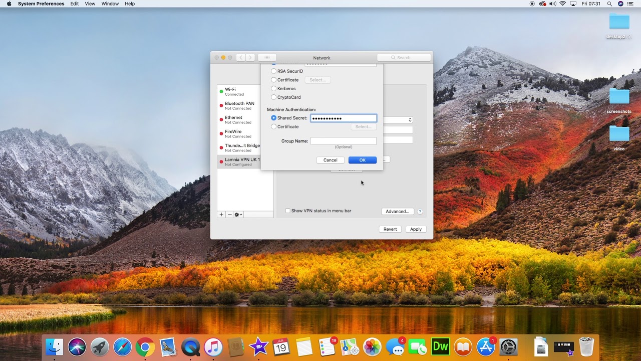 VPN Setup Mac OSX High Sierra