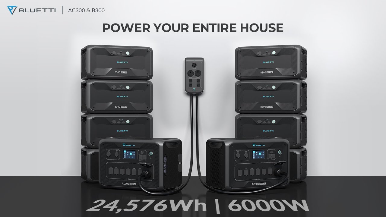 Up To 6kW, 24.6kWh - Introducing BLUETTI AC300 & B300 Modular Solar Power Station