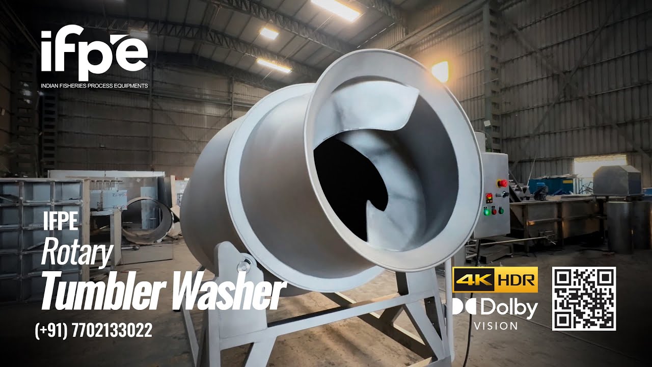 Rotary Tumbler Washer #tumblerwasher #fishprocessingequipment