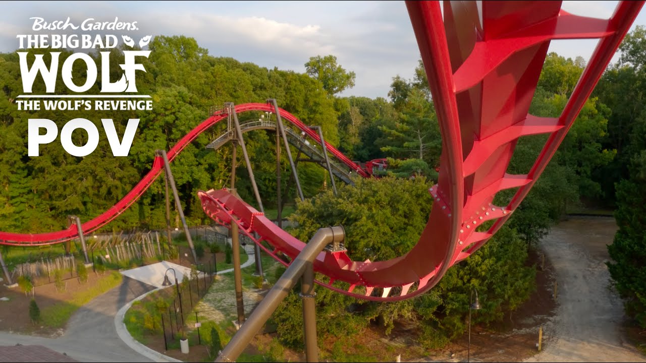 The Big Bad Wolf The Wolf's Revenge Front Row POV New for 2025 Coaster at Busch Gardens Williamsburg