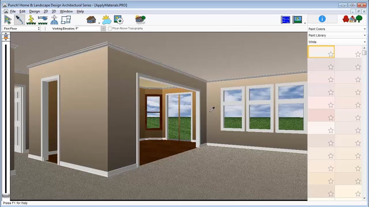 Architekt 3D© - Tutorial: Wie man Farbe, Material und Profilleisten anwendet