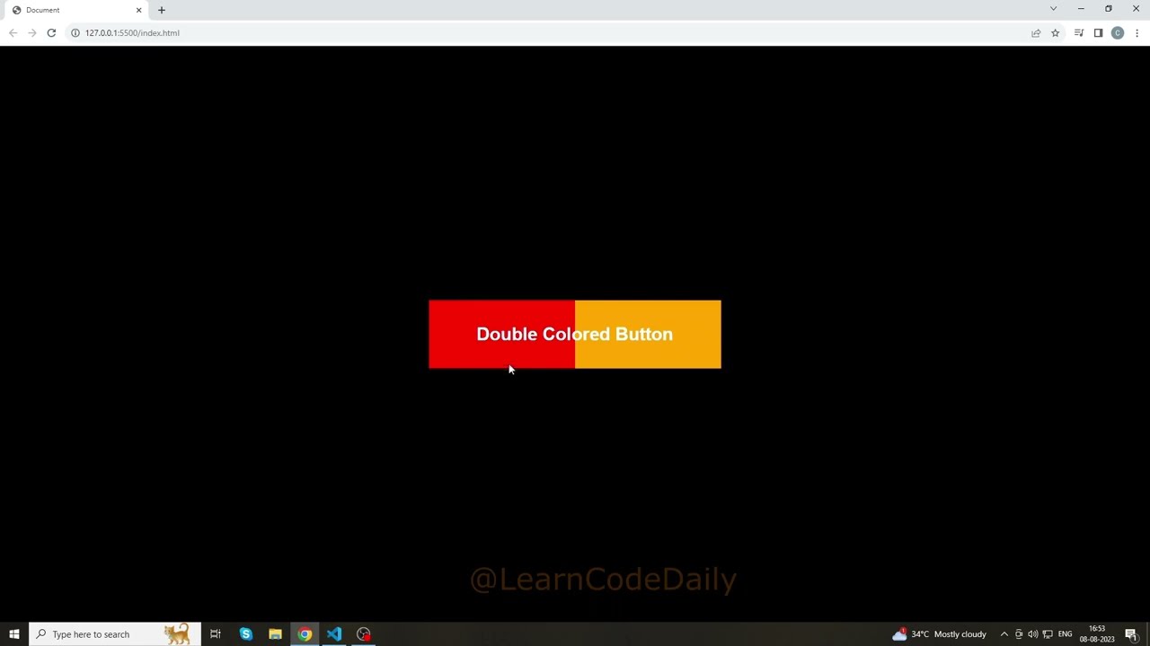 How To Make Double Colored Button Using Html And CSS Only || HTML And CSS Animation and Effects