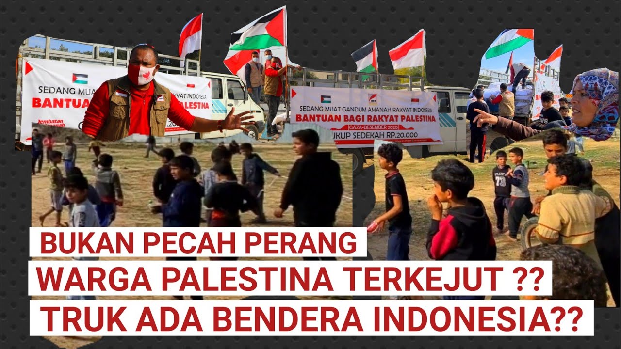 🔴 WARGA PALESTINA DIKEJUTKAN TRUK⁉️ ADA BANTUAN INDONESIA‼️