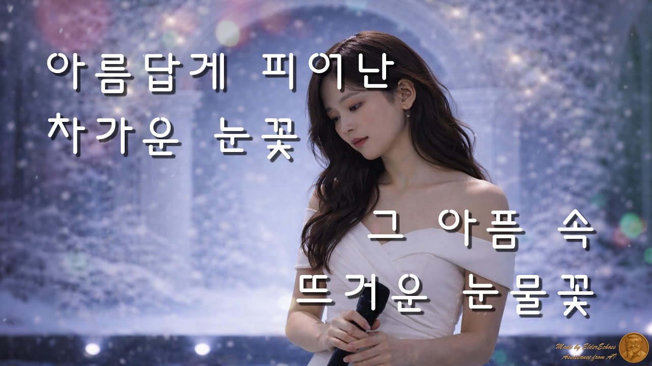 눈꽃속 눈물꽃 – 말하지 못한 사랑의 잔상 (asst. AI)