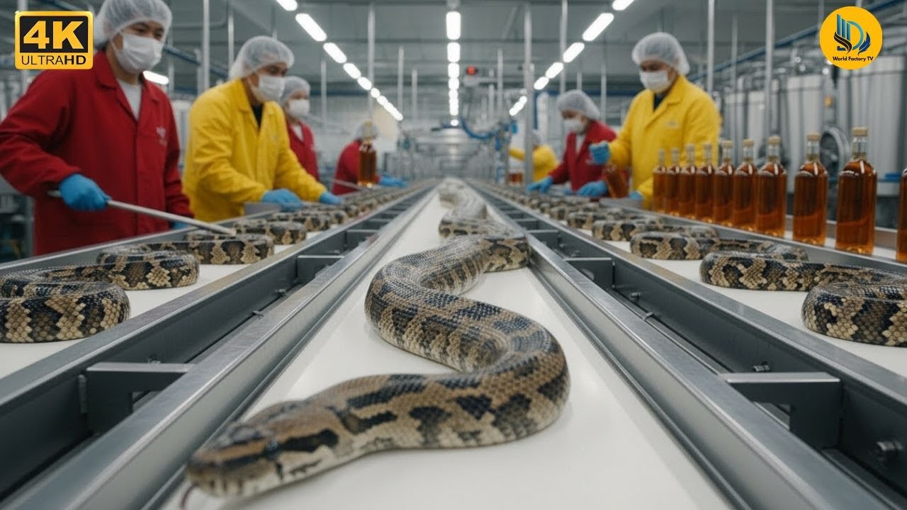 Inside a Massive Snake Wine Factory: From Live Snake to Bottled Snake Wine