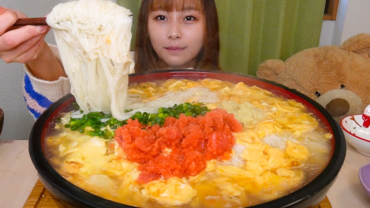 【大食い】生姜明太卵あんかけそうめん10人前