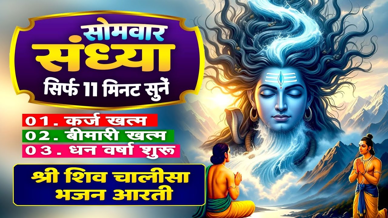 सोमवार संध्या सिर्फ 11 मिनट सुने~कर्ज ख़त्म~बीमारी खत्म~धन वर्षा शुरू~शिव चालीसा भजन आरती~Shiv Bhajan