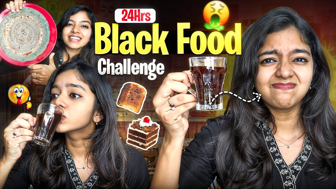 Black Food Challenge☕️🤮 | Worst food bhaa😮‍💨😭 | #missmiracle