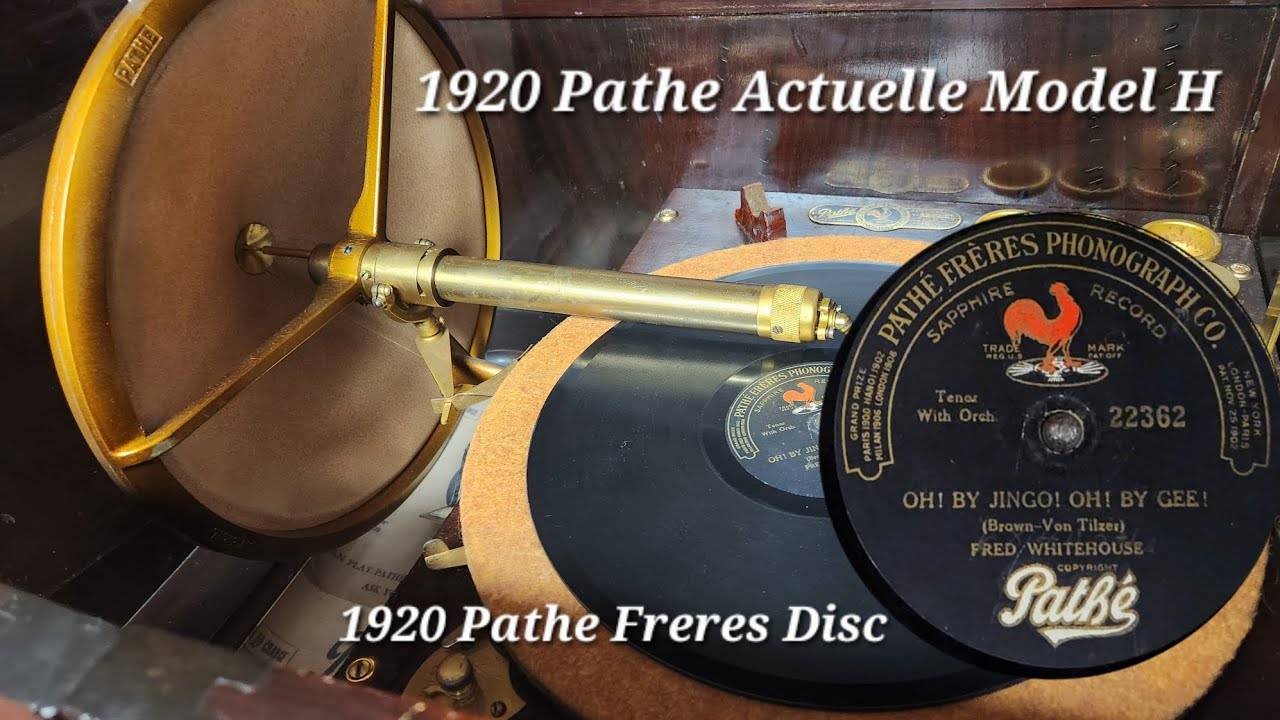 Вертикальная акустическая пластинка 1920 года на проигрывателе Pathe Actuelle Model H - О! ОТ JIN...