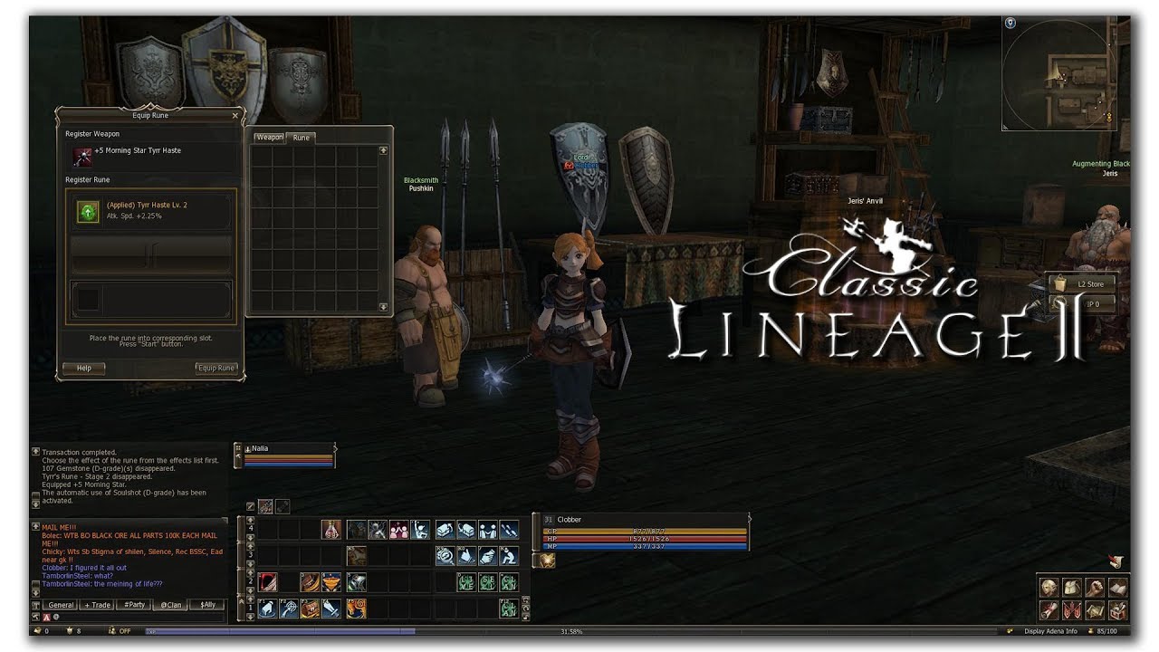 Adding Runes To Weapons - Lineage 2 NA Classic - Episode 71