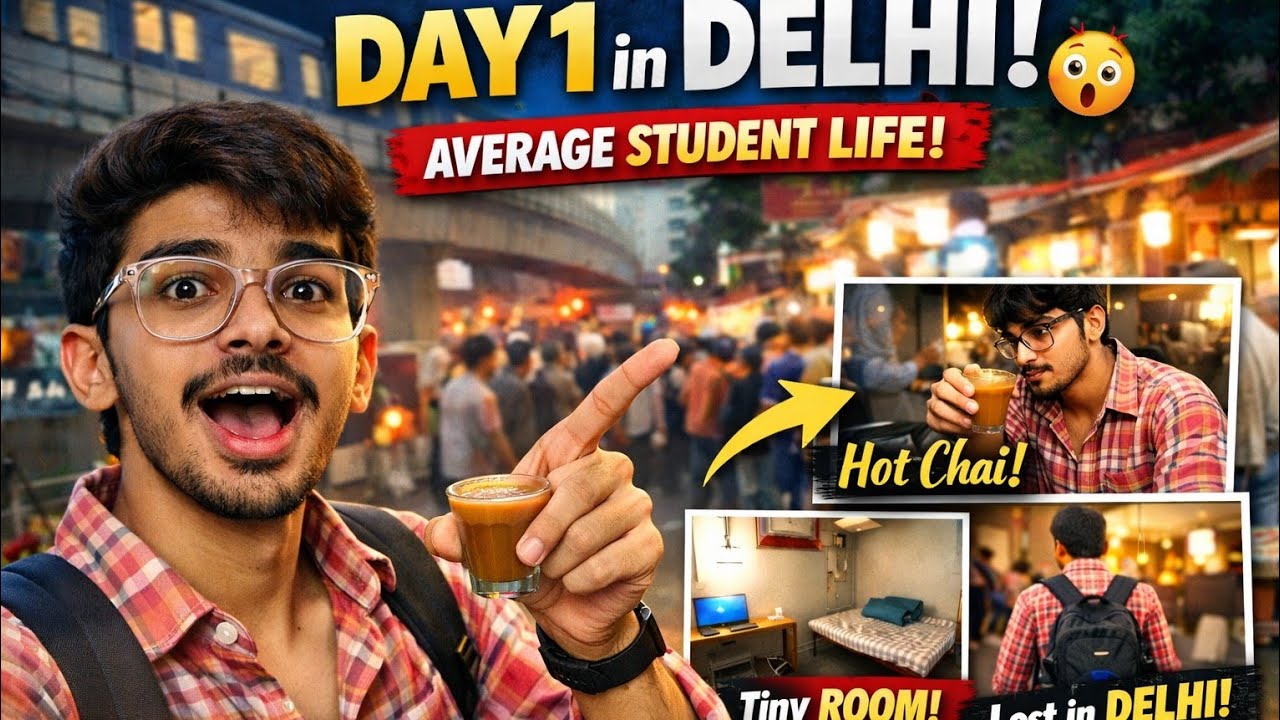  Student life in Delhi — raw & real🏙️   budget life, true journey🌍 Watch the growth story unfold