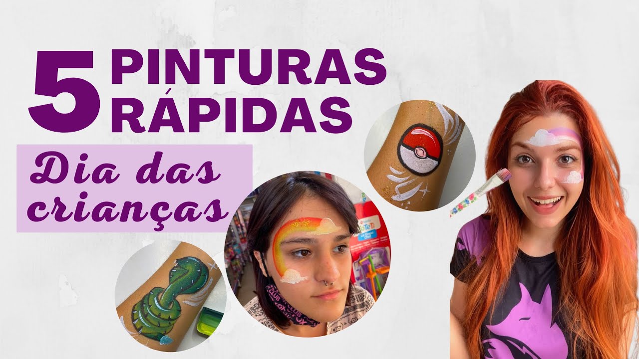 5 pinturas faciais rápidas para fazer no dia das crianças