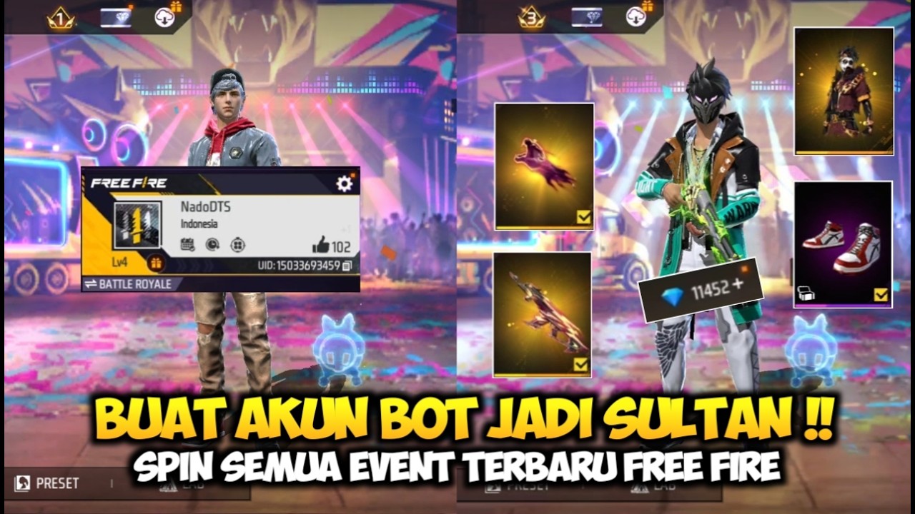 SAYA BUAT AKUN BARU, TERUS SAYA JADIIN AKUN SULTAN FREE FIRE! SPIN EVENT FF TERBARU