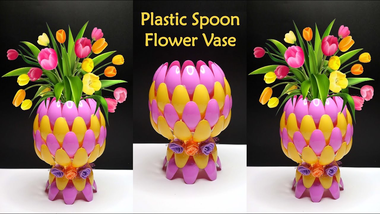 Ide Kreatif Vas Bunga dari Sendok Plastik !