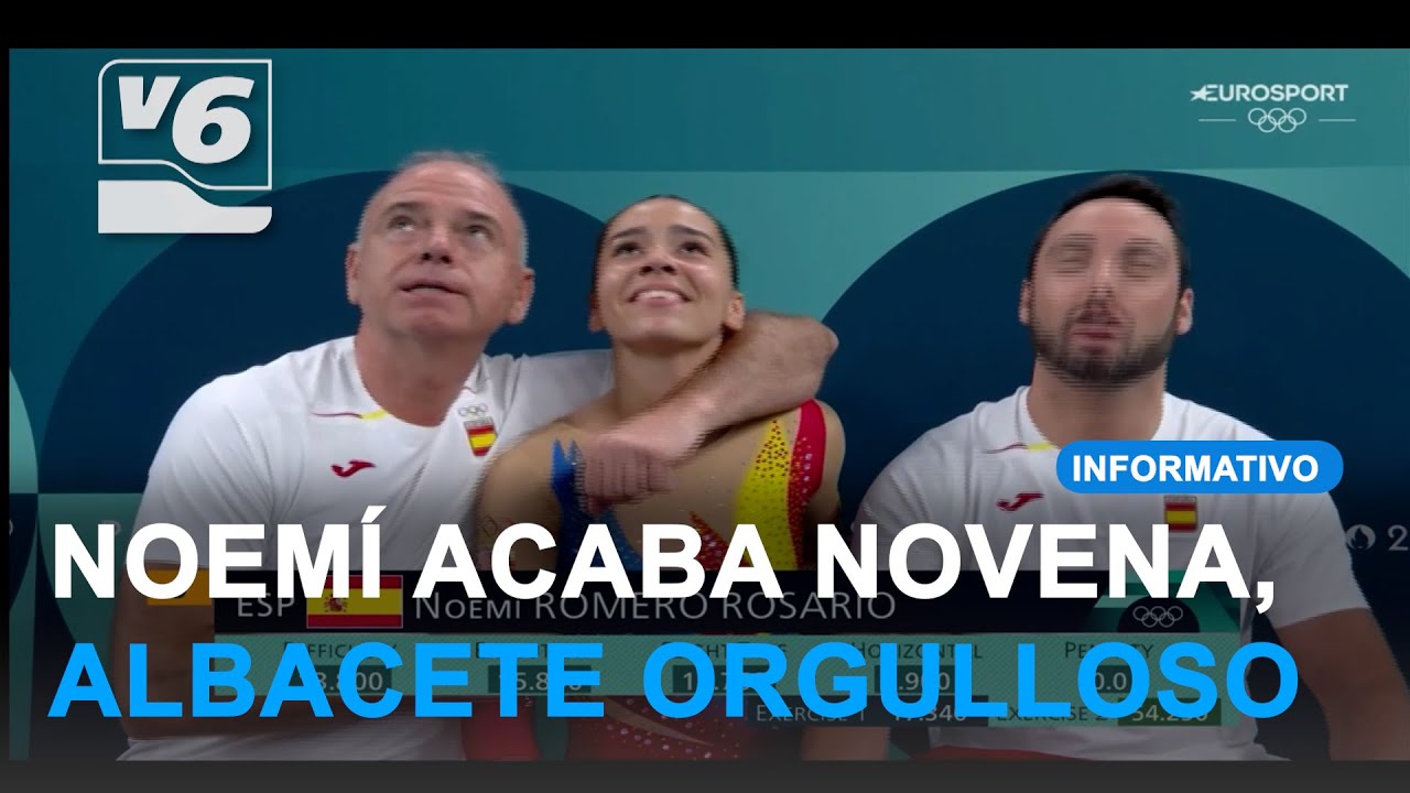 Noemí Romero toca con la yema de los dedos la final de gimnasia en trampolín en los JJOO de París