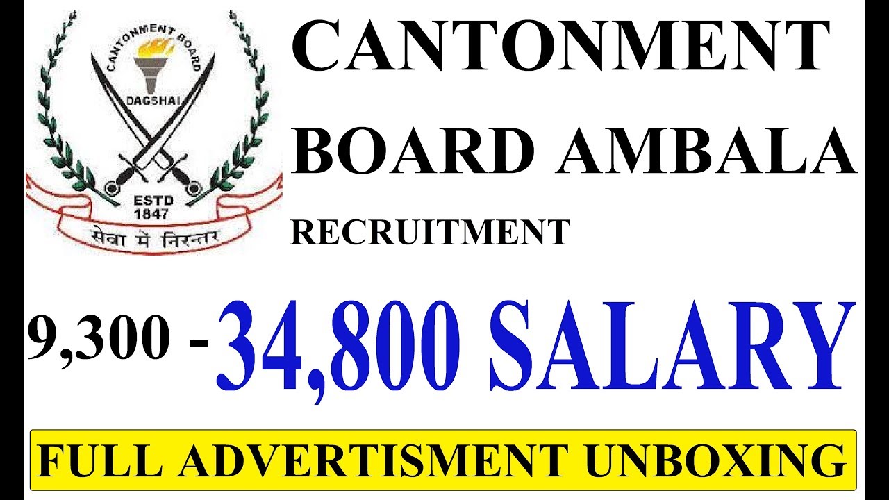CANTONMENT BOARD AMBALA RECRUITMENT