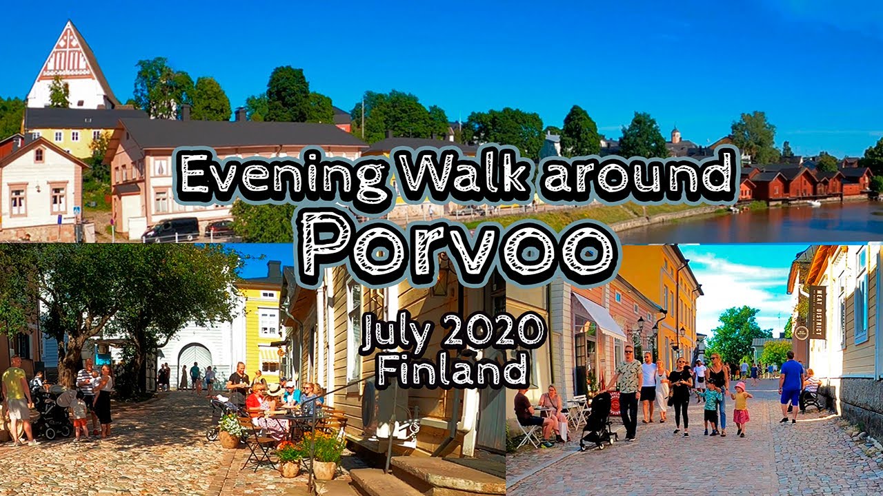 Evening Walk around Porvoo, July 2020, Finland [4K]