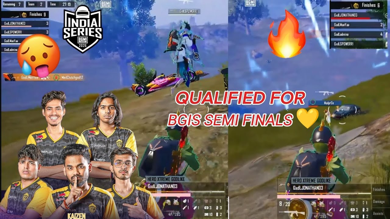 Qualified for BGIS semi finals full  pump team godlike 💛#godlike #bgis2026 #jonathangaming 