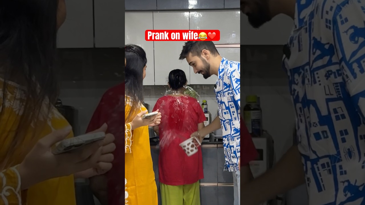 Prank on wife😂 #youtubeshorts #shorts #couple #simrit #prank
