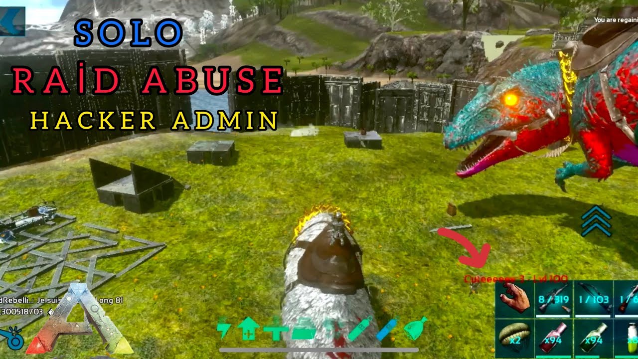 ARK | PVP SERVER SOLO RAİD HACKER ADMIN TRİBE  ABUSE #pvp #pvpplayer #arkmobile #wiping