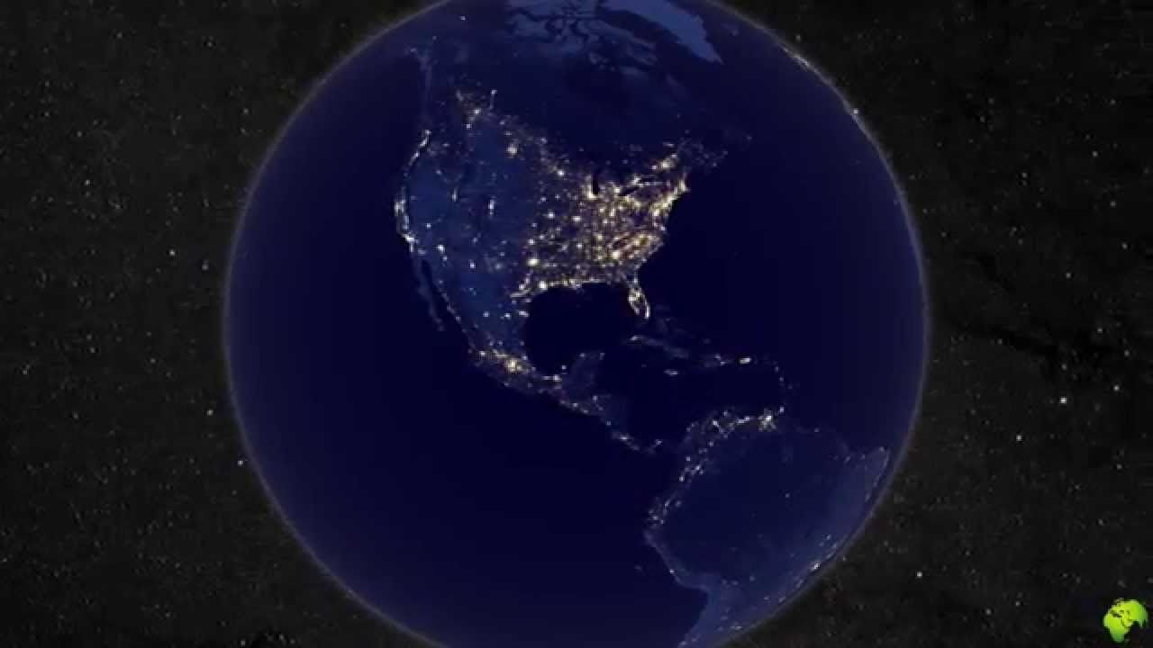 La Terre vue de nuit et de l'espace