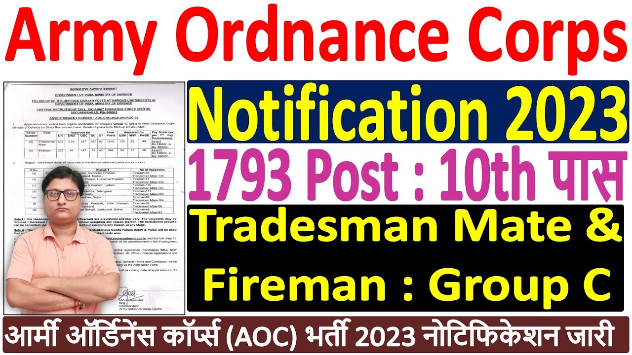 Army Ordnance Corps AOC Tradesman Mate Recruitment 2023 &brvbar;&brvbar; AOC Tradesman Mate Vacancy 2023 Syllabus