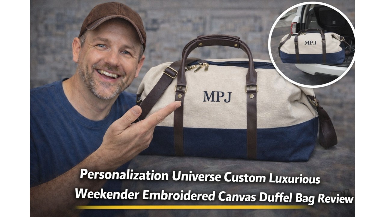 🧳 Personalization Universe Custom Luxurious Weekender Embroidered Canvas Duffel Bag Review ✨