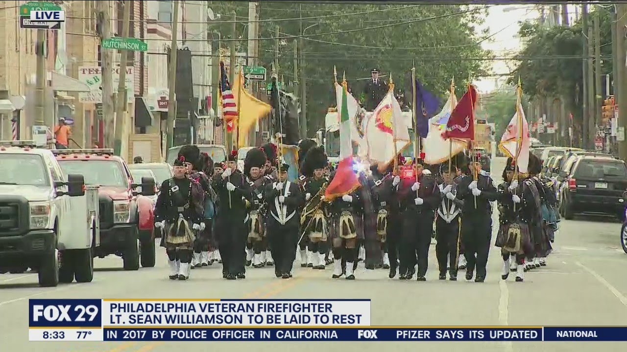 Walking procession commences before fallen Philadelphia firefighter laid to rest