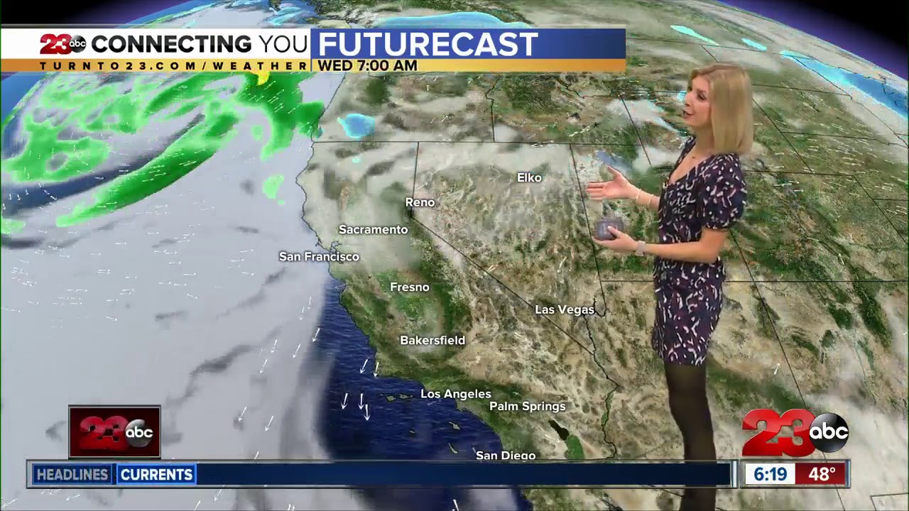 Seasonal to begin the week before our next winter storm impacts Kern County