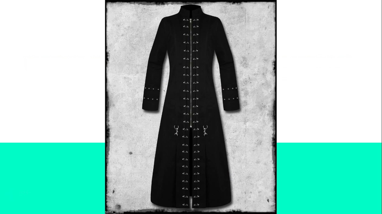 Men black hellraiser goth punk pin head vampire jacket Trench coat handmade