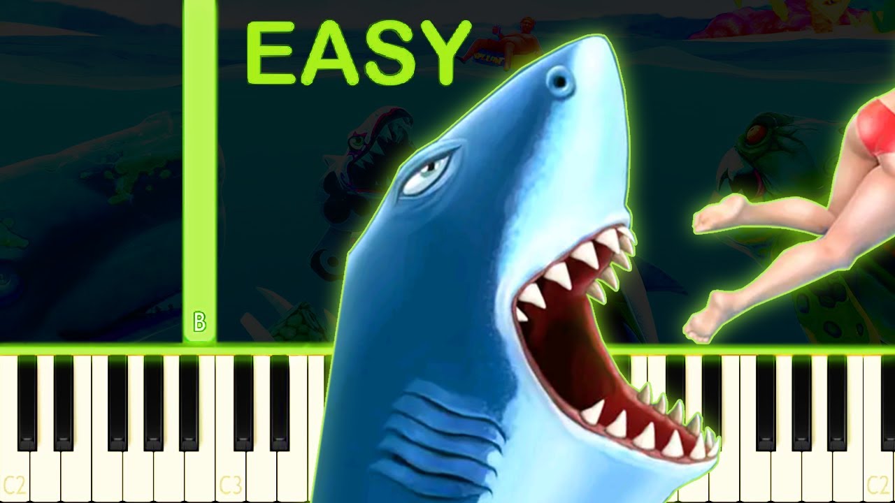 HUNGRY SHARK EVOLUTION THEME - EASY Piano Tutorial