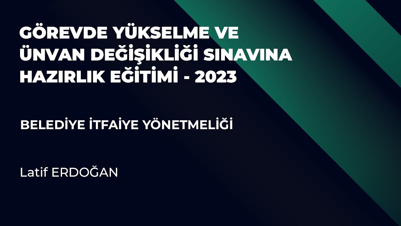 Belediye İtfaiye Yönetmeliği