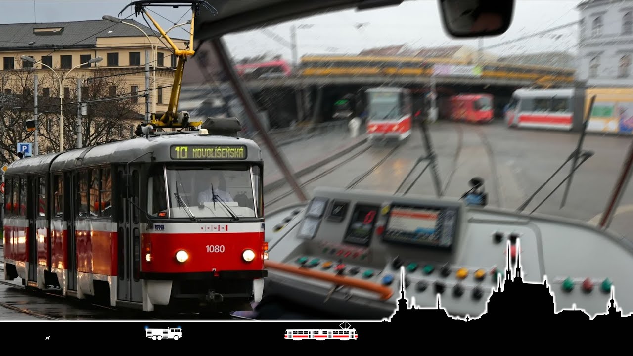 Timelapse celé služby z kabiny K2 na lince 10 🚋 Cab view tram Brno