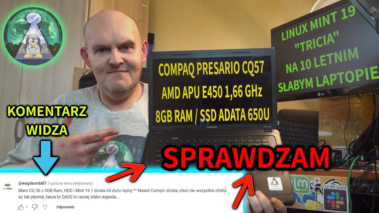Linux Mint Cinnamon 19.3 i stary laptop CompaQ CQ 57.. U widza na CQ 56 chodzi super. Tylko jest ALE