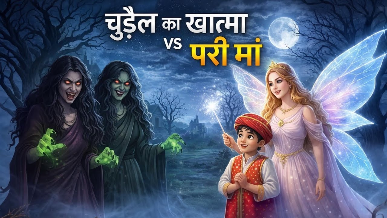 दो चुड़ैलों की दहशत। परी मां का अनाथ सुंदर लड़की को वरदान। Horror story 🧏 