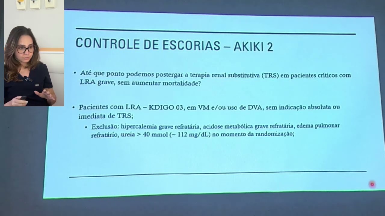 Indicações de terapia renal substitutiva.