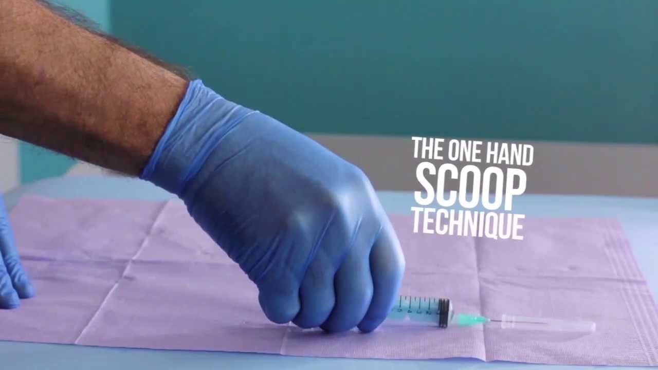 The One-hand Scoop Technique and Discard Used Needles Safely