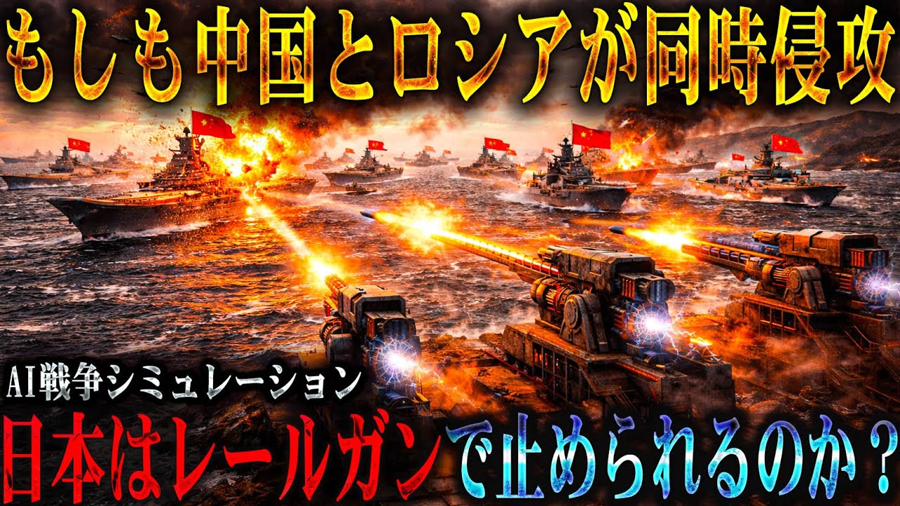 【レールガン戦争】もしも中国とロシアの大艦隊が日本を包囲した時戦局はどこで逆転するのか？【AIシミュレーション】